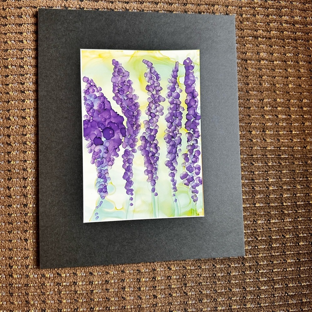 Handcrafted abstract Purple Floral Art Painting